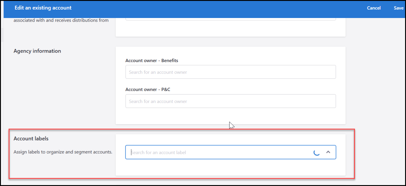 Organizing using Account Labels - Zywave Account Management