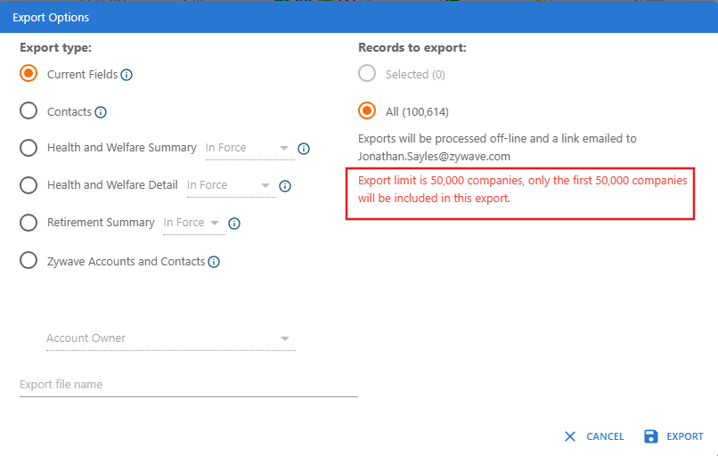 Exporting Company and Contact Data Made Easy - miEdge