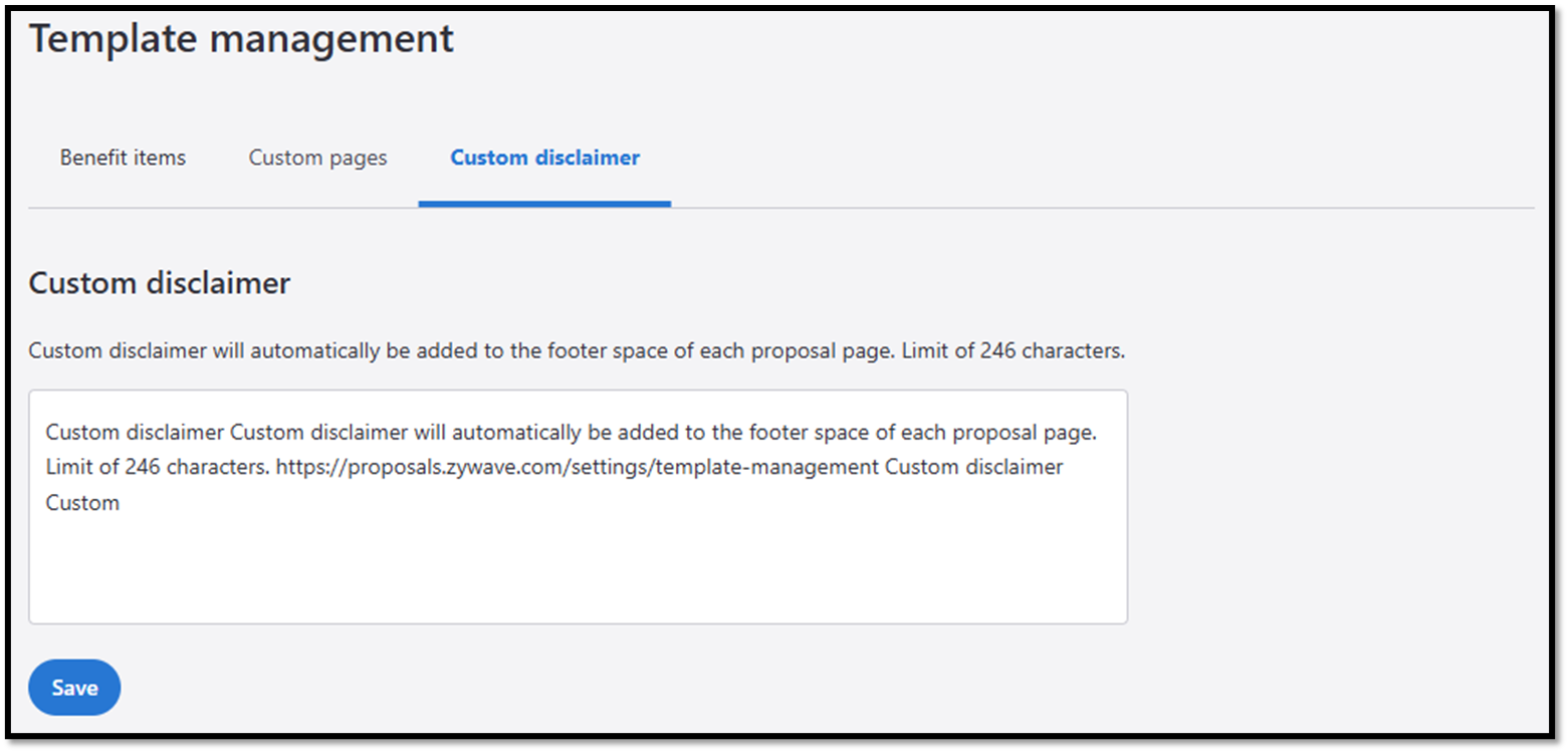 How do I add or customize benefit items and disclaimers within the ...