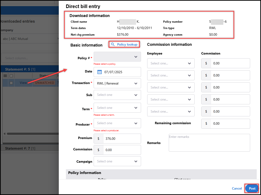 How do I process Direct Bill Commission Download Statements? - Partner ...