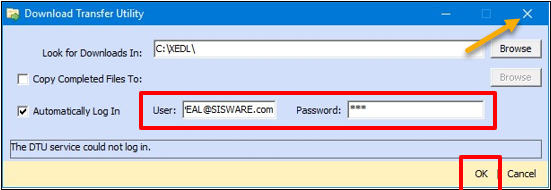 How do I update my username or password for the Download Transfer ...