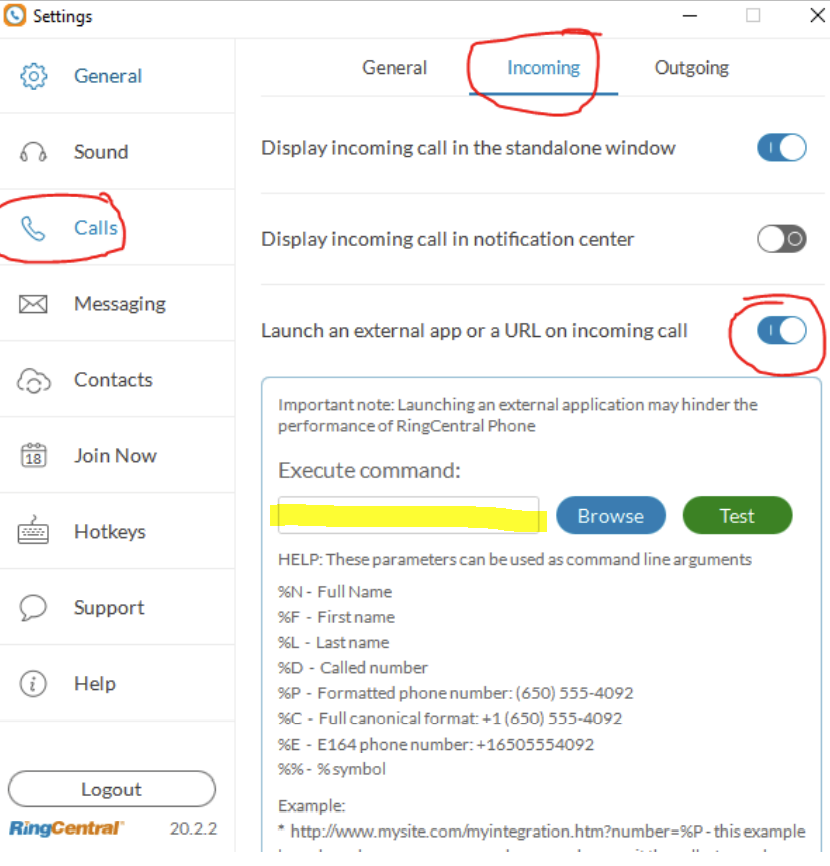How to setup Ring Central integration? Agency Matrix