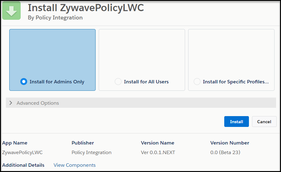 Install Zywave Policy Integration Package for Salesforce - Zywave Platform